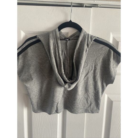 Surf Style‎ Women's Medium Gray Crop Pullover Hoodie Lightweight Surf Streetwear - Picture 5 of 6